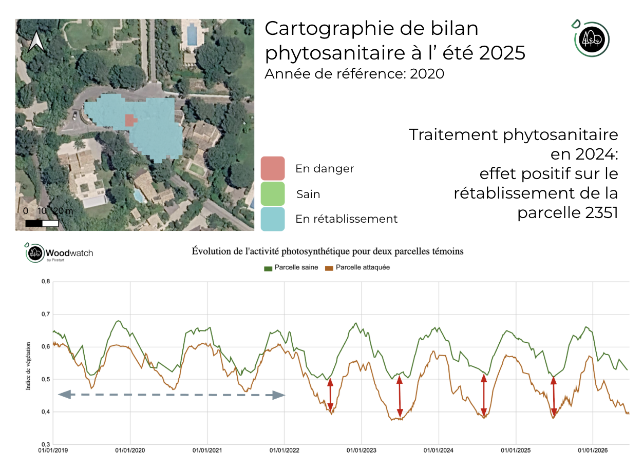 Cas d'usage Woodwatch sur risque d'attaque phytosanitaire