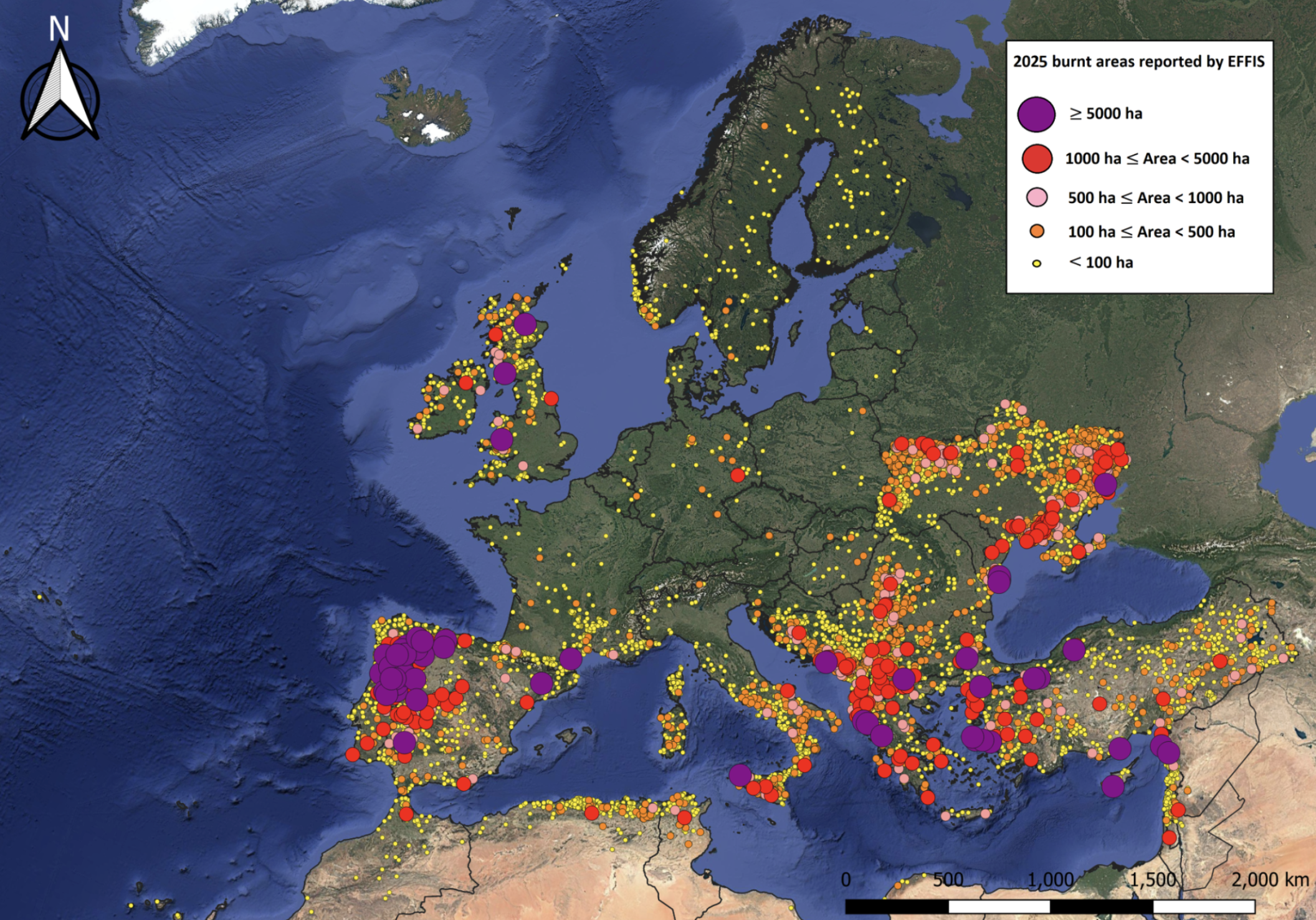 2025 Forest Burnt Area JRC Carte feux de forêts - woodwatch